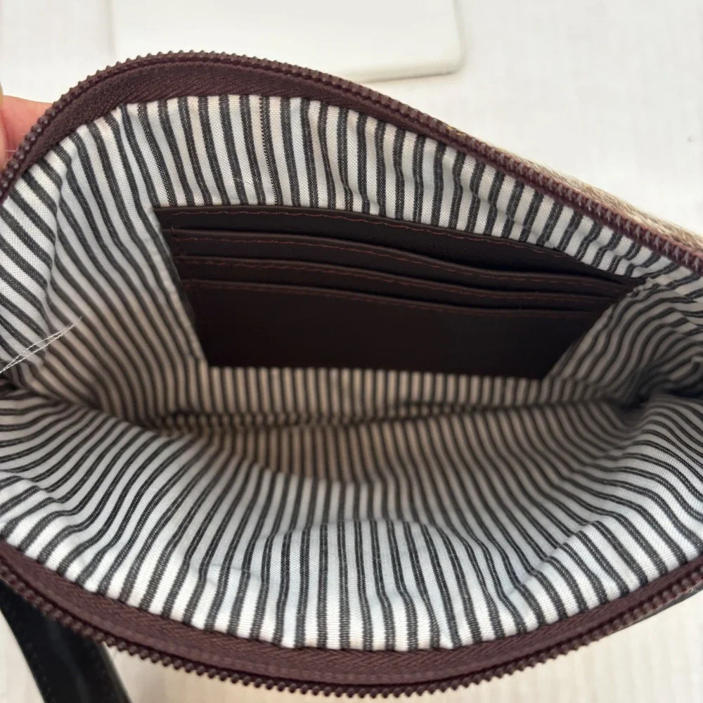 Cowhide Wristlet Women Brown Tooled‎ Leather Floral Western  Bag New Cowgirl